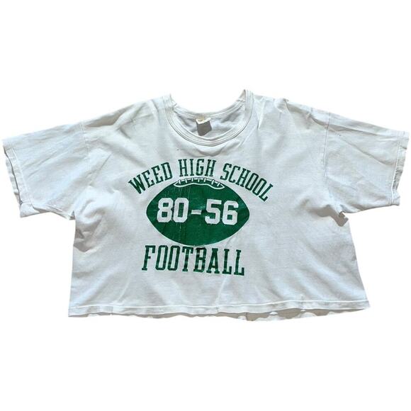 Weed High School Football 70s Russell Vintage Cropped T-shirt - Picture 1 of 5